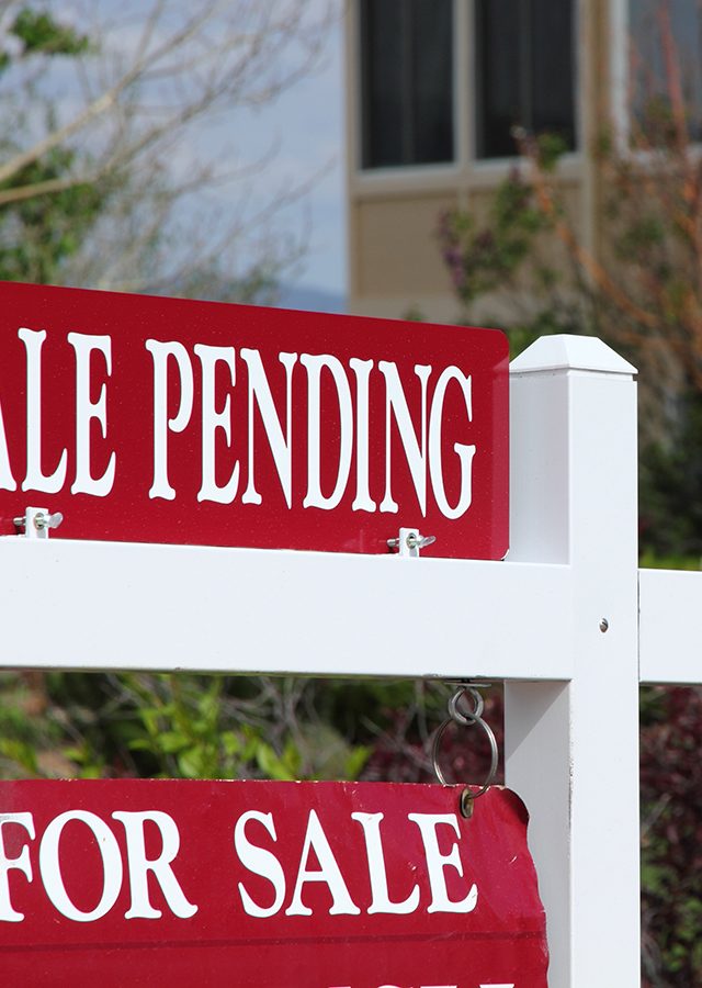 Sale Pending Sign on House For Sale